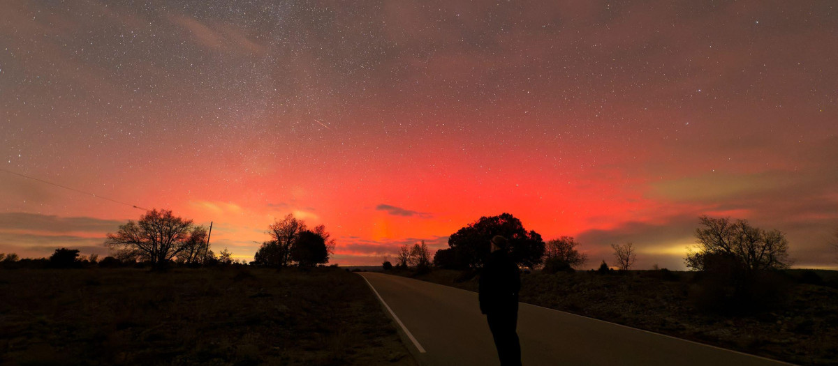 Aurora boreal en la provincia de Guadalajara