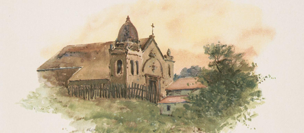 La Misión de San Carlos, en una ilustración de Louis K. Harlow de 1895