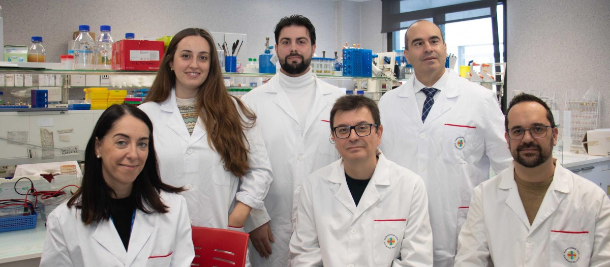 Los investigadores Patricia Mascarós, José Francisco Díaz, Juan Manuel Corpa, Laura Selva, David Viana y Alberto Arnau, del grupo en Patología y Sanidad Animal de la CEU UCH y coautores del estudio