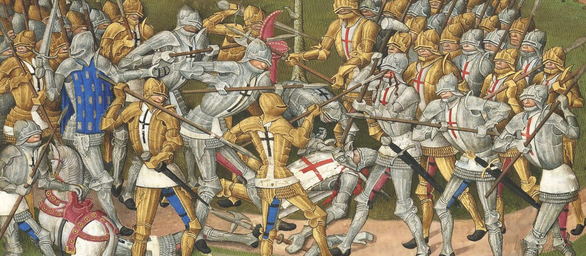 Combate de treinta caballeros. Compillation des cronicques et ystoires des Bretons (1480)