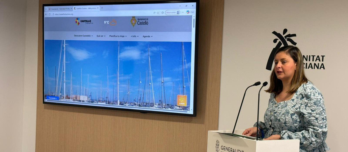 Arantxa Miralles en la presentación de la web Turismo