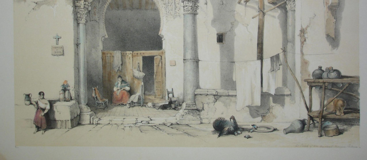 Litografía de David Roberts de la Casa de las Campanas de Córdoba