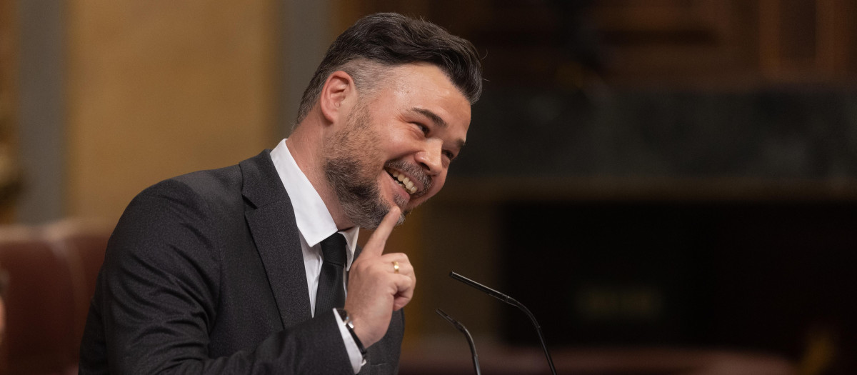 Imagen de Gabriel Rufián tomada durante un pleno en el Congreso