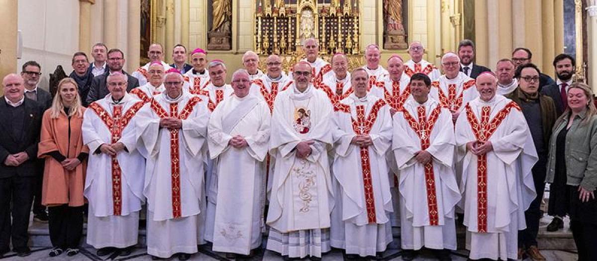 Misa con el cardenal Pizzaballa durante el Holy Land Co-ordination 2026