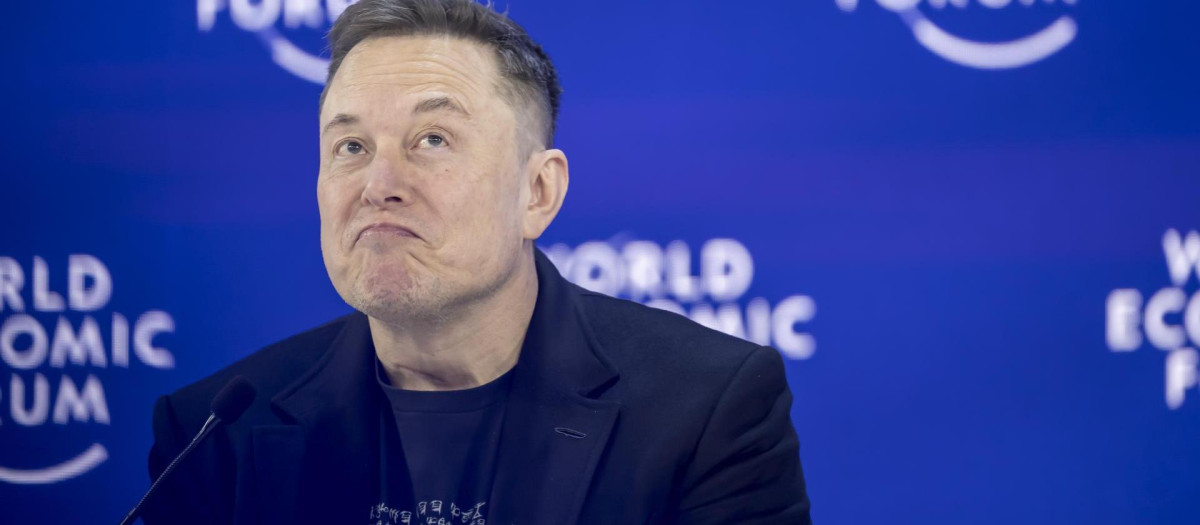 Elon Musk en Davos.