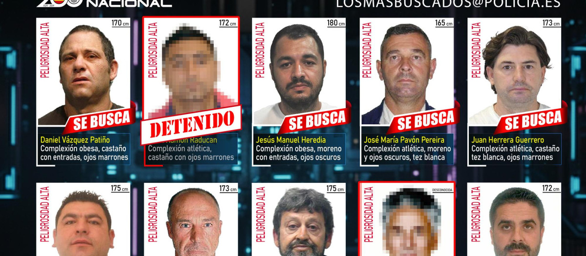 Fugitivos más buscados de España