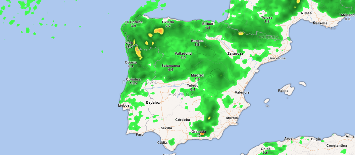 Nieve acumulada hasta el domingo a las 23:00