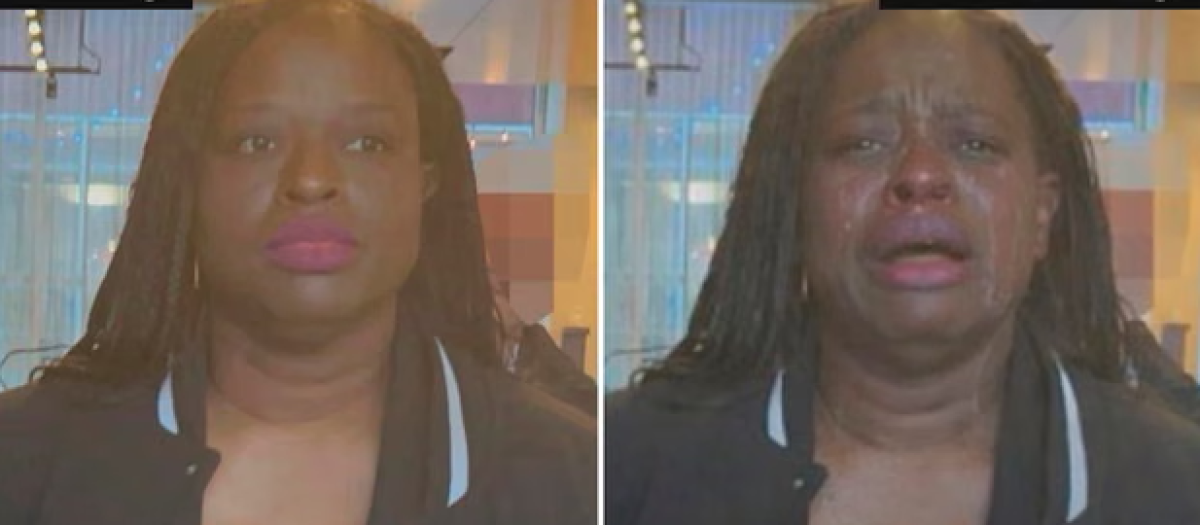 A la izquierda la imagen original de la mujer detenida junto a la manipulada, según The Guardian