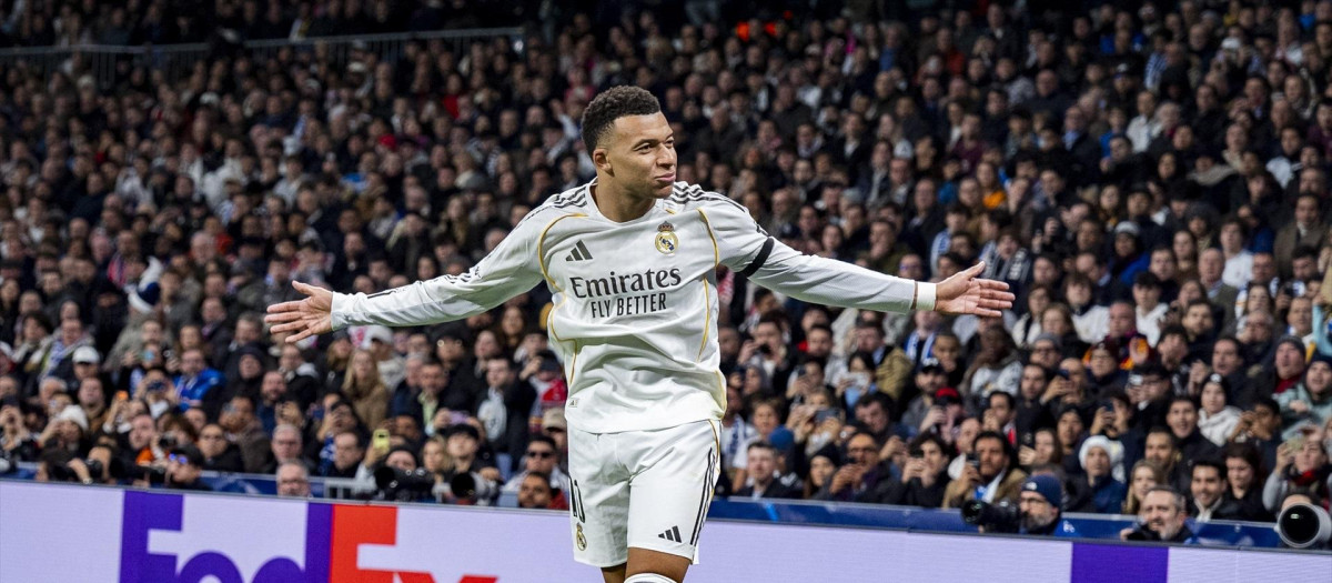Kylian Mbappé, en un partido con el Real Madrid
