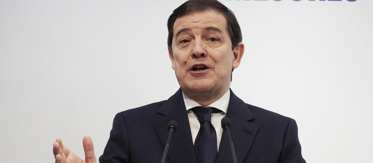 El presidente de la Junta de Castilla y León y del PPCyL, este sábado, en Valladolid