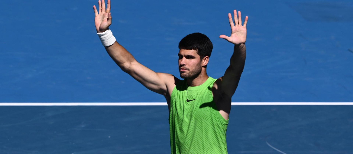 Carlos Alcaraz en la tercera ronda del Open de Australia
