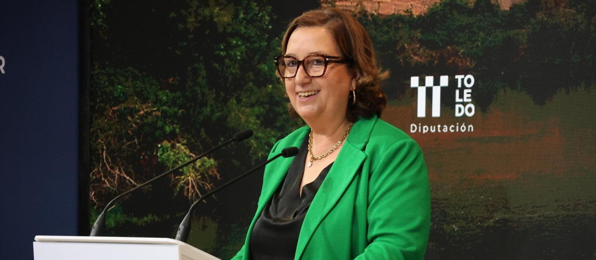 La presidenta de la Diputación de Toledo, Concepción Cedillo, durante su intervención en Fitur.

REMITIDA / HANDOUT por DIPUTACIÓN DE TOLEDO
Fotografía remitida a medios de comunicación exclusivamente para ilustrar la noticia a la que hace referencia la imagen, y citando la procedencia de la imagen en la firma
24/1/2026