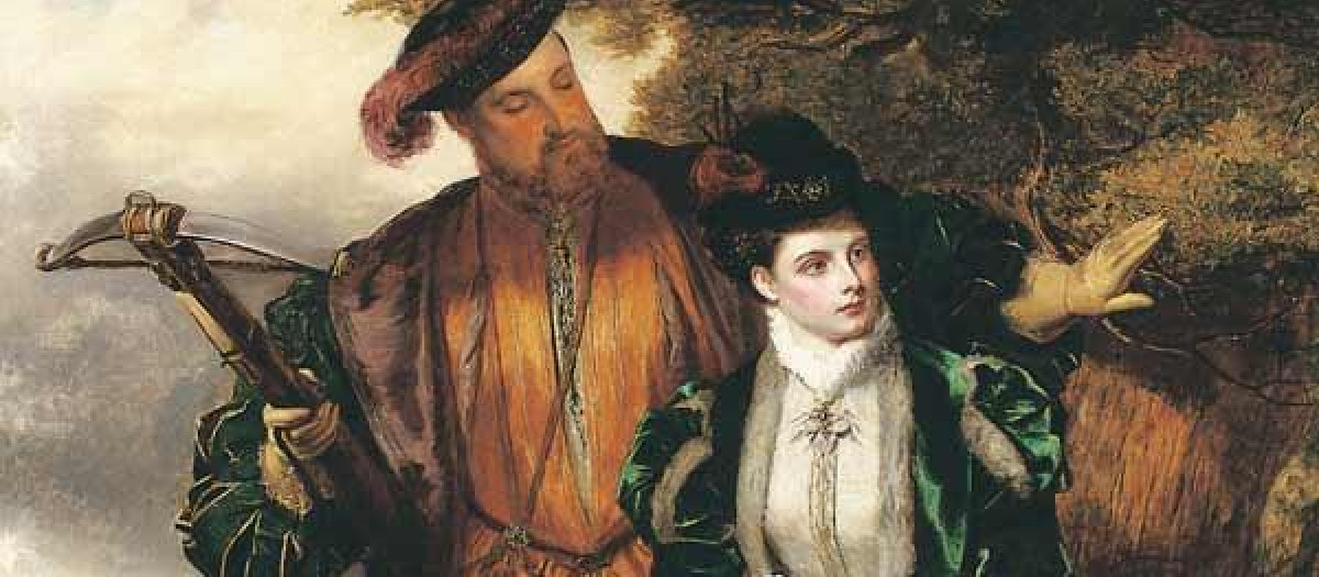 El rey Enrique VIII y Ana Bolena cazando ciervos en el bosque de Windsor, por William Powell Frith, 1903