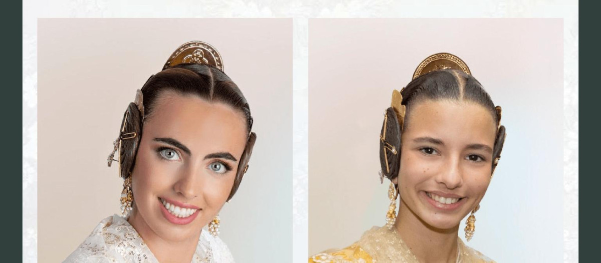 Imagen de las nietas de Juan Roig y Hortensia Herrero, falleras mayores de Convento