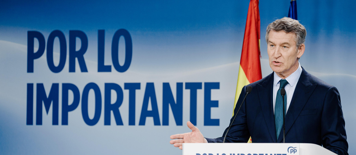 El presidente del Partido Popular, Alberto Núñez Feijóo