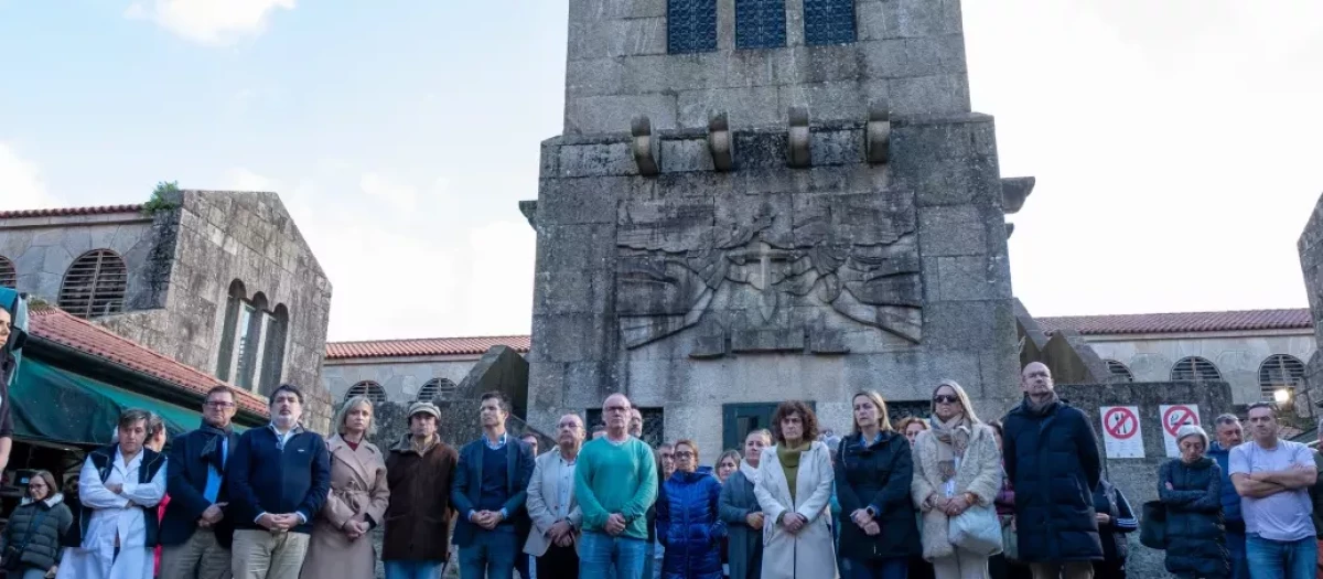 Imagen de archivo del minuto de silencio en la Praza de Abastos