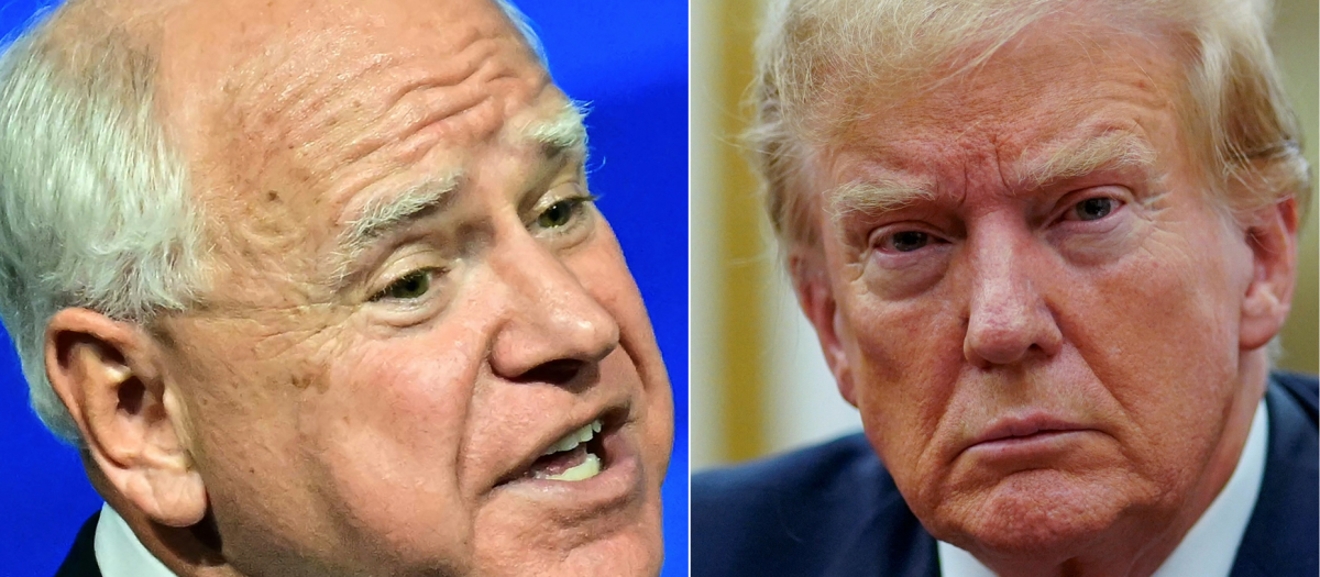 El gobernador de Minnesota, Tim Walz y el presidente de EE.UU. Donald Trump