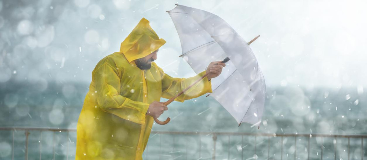 Rainy weather and raindrops