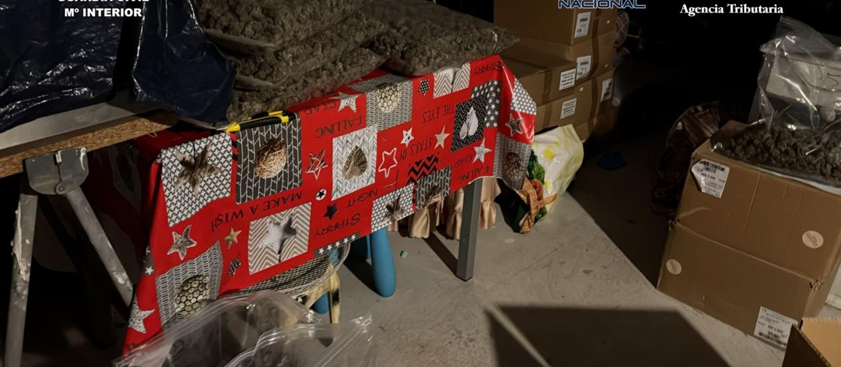 Marihuana hallada por la Guardia Civil en la operación 'Ataraxia'.

REMITIDA / HANDOUT por GUARDIA CIVIL
Fotografía remitida a medios de comunicación exclusivamente para ilustrar la noticia a la que hace referencia la imagen, y citando la procedencia de la imagen en la firma
27/1/2026