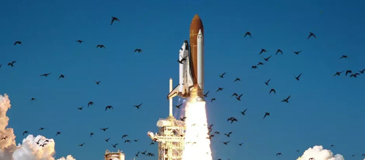 Despegue del transbordador espacial Challenger el 28 de enero de 1986