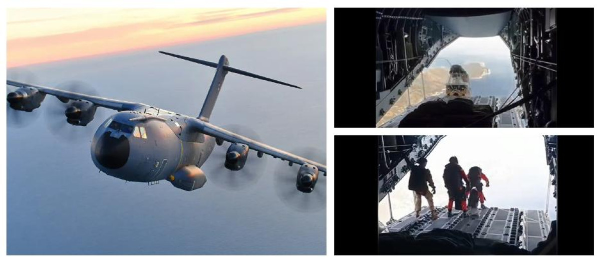 El Ala 31 y el EZAPAC realizan por 1º vez un lanzamiento de una moto de agua desde un A400M