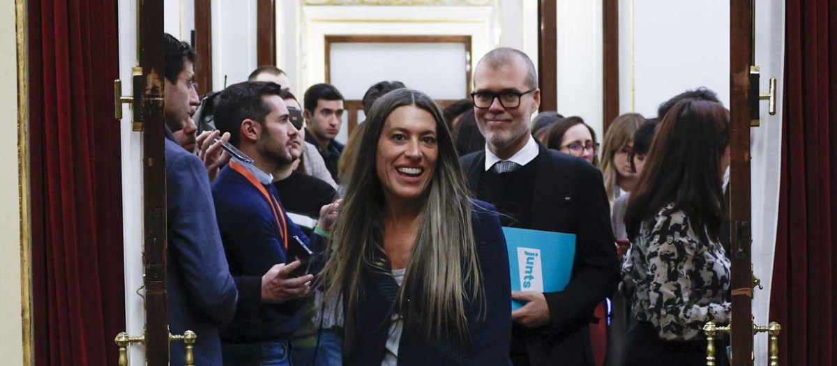 La portavoz de Junts en el Congreso, Míriam Nogueras, esta semana