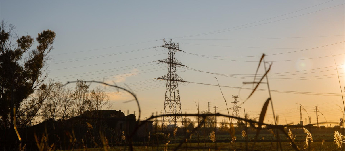 Un poste eléctrico en Barcelona.