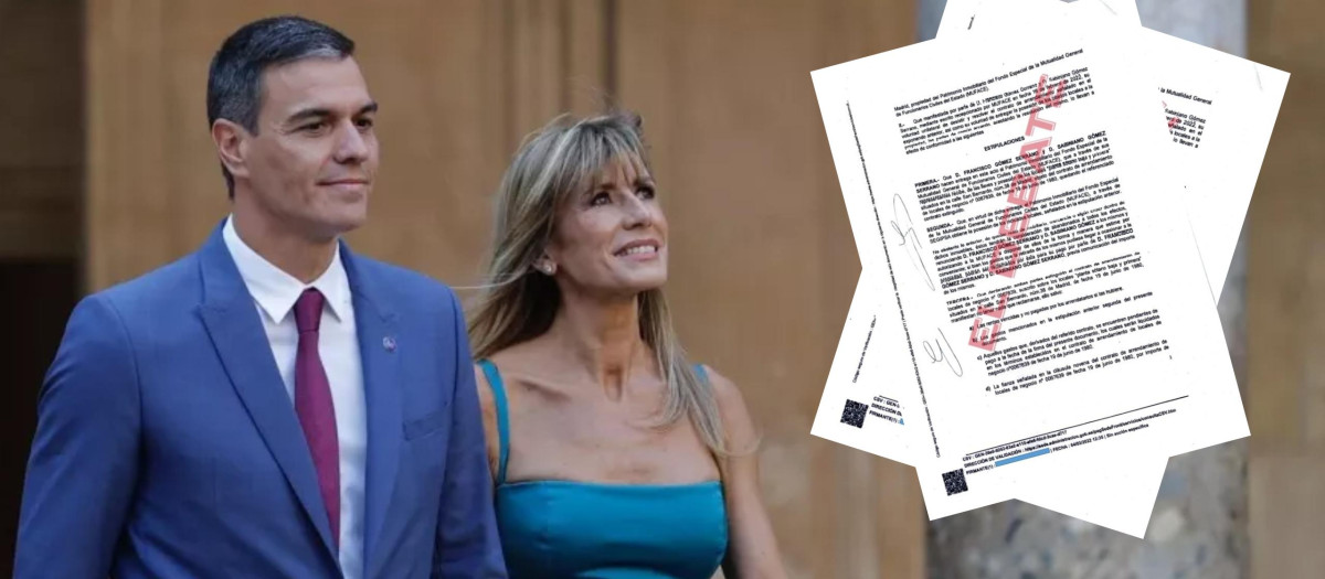 El presidente del Gobierno, Pedro Sánchez, junto a su mujer, Begoña Gómez