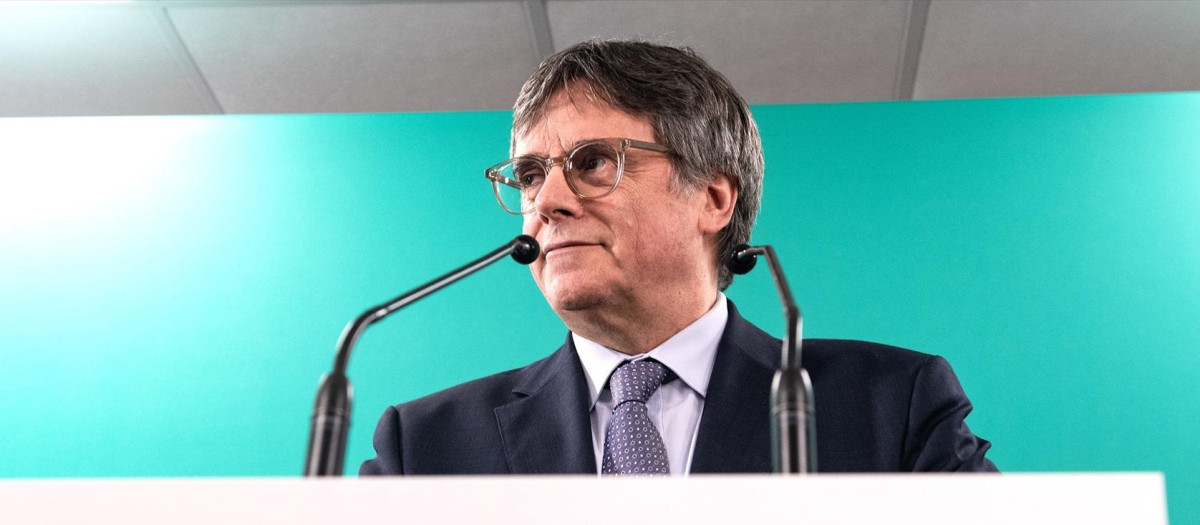 El presidente de Junts, Carles Puigdemont, desde Perpiñán