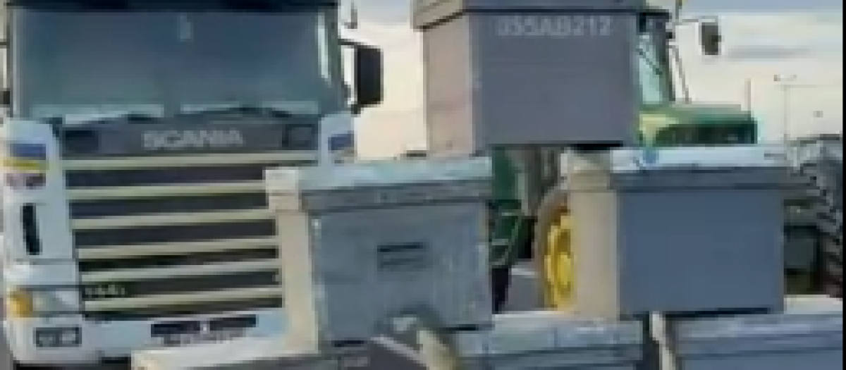 Imagen de la barricada de los agricultores