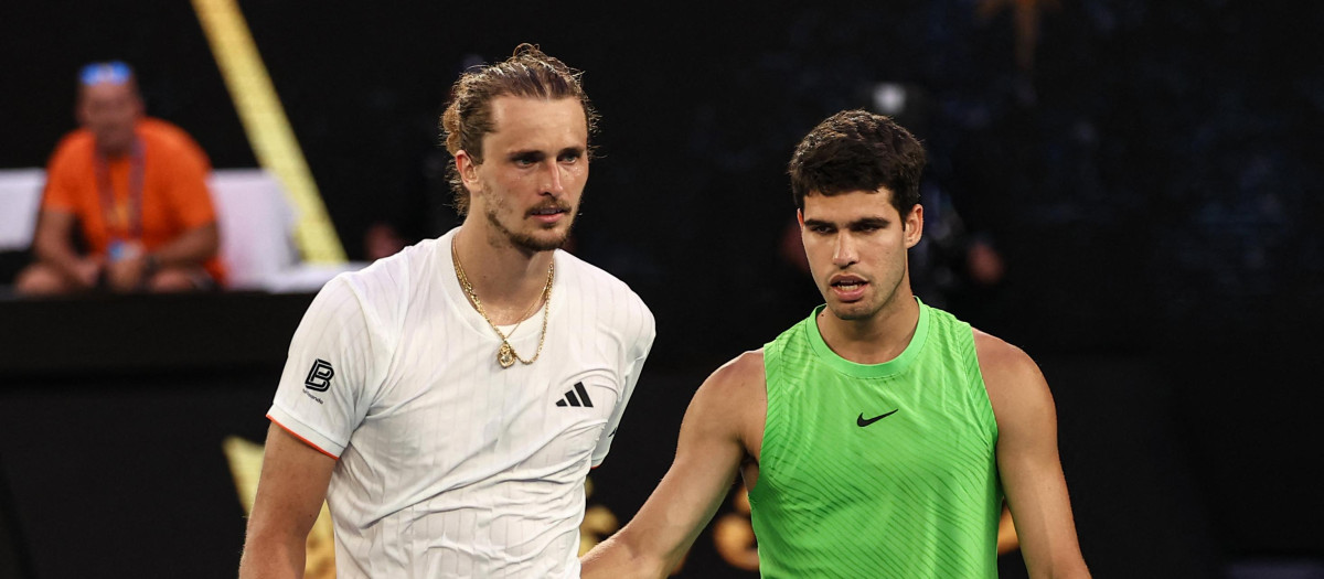 Carlos Alcaraz al acabar el partido ante Alexander Zverev