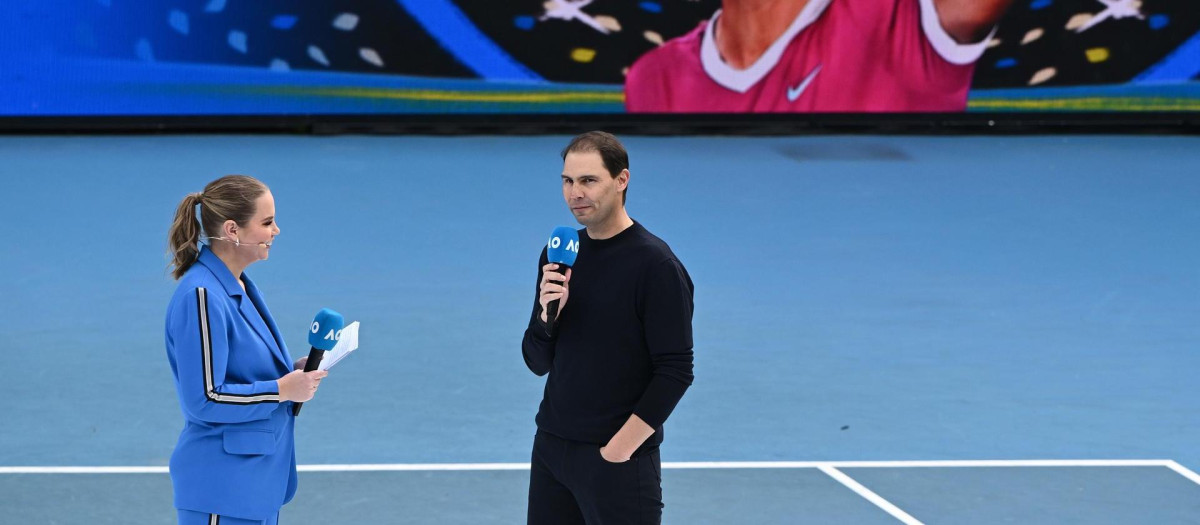 Rafa Nadal, en un acto de KIA en el Open de Australia 2026