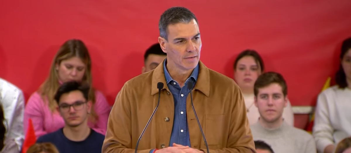 Pedro Sánchez, en un mitin en Teruel