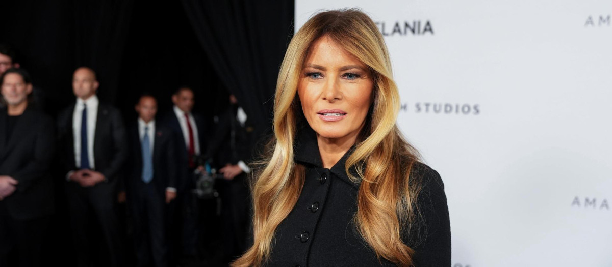 La primera dama de los Estados Unidos, Melania Trump, habla con EFE durante el lanzamiento de su película 'Melania'