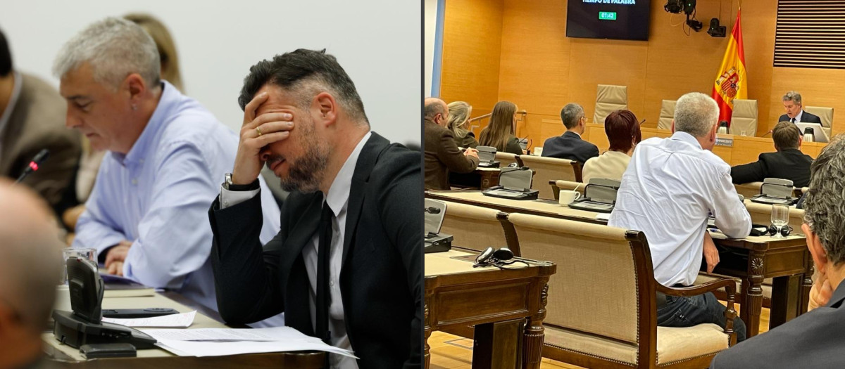 Gabriel Rufián, durante la comisión de investigación y después de abandonarla