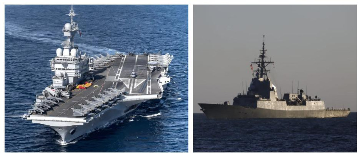 El Grupo de Combate Aeronaval francés liderado por el portaaviones Charles de Gaulle (R-91) ha integrado a la fragata Álvaro de Bazán (F-101)