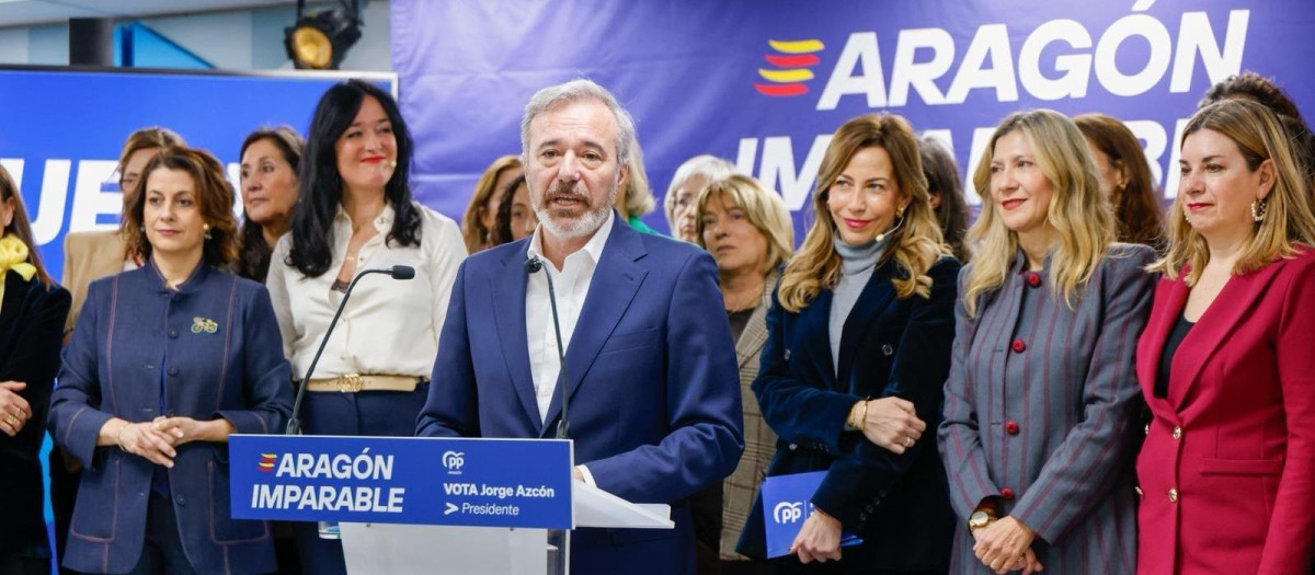 El candidato del PP a la Presidencia de Aragón, Jorge Azcón