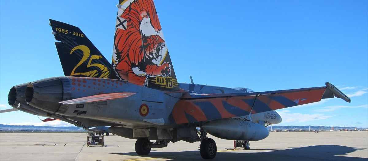 Un caza F-18 del Ala 15 en la Base Aérea de Zaragoza

EUROPA PRESS
15/2/2016