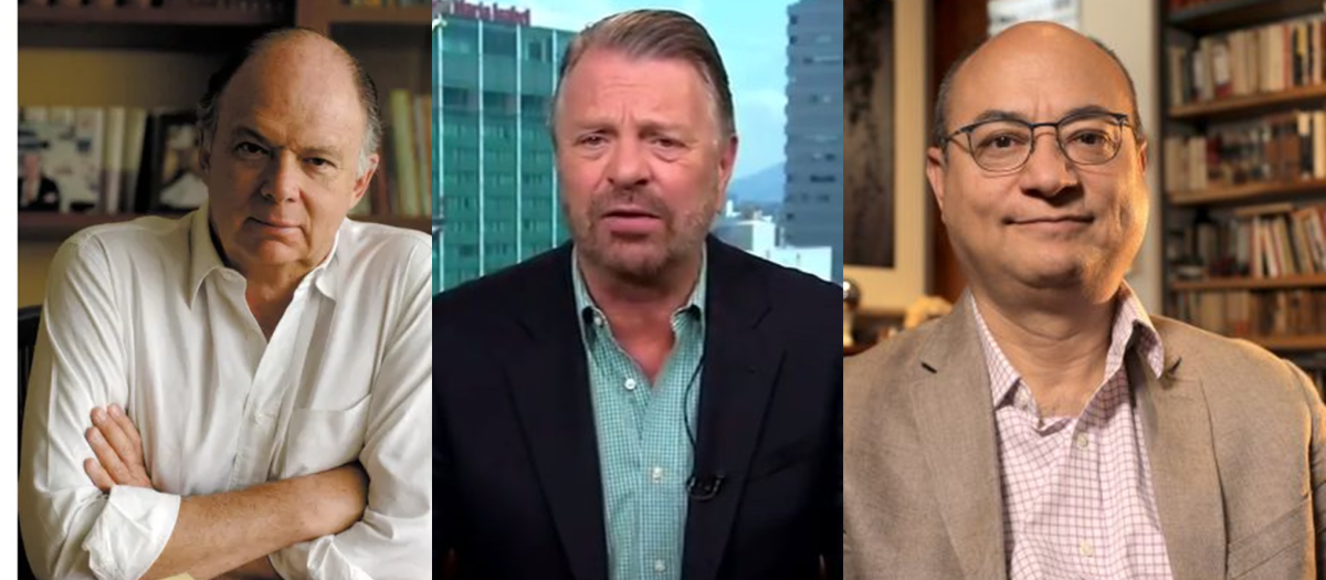 Los escritores mexicanos Enrique Krauze, Jorge Castañeda y Jesús Silva-Herzog