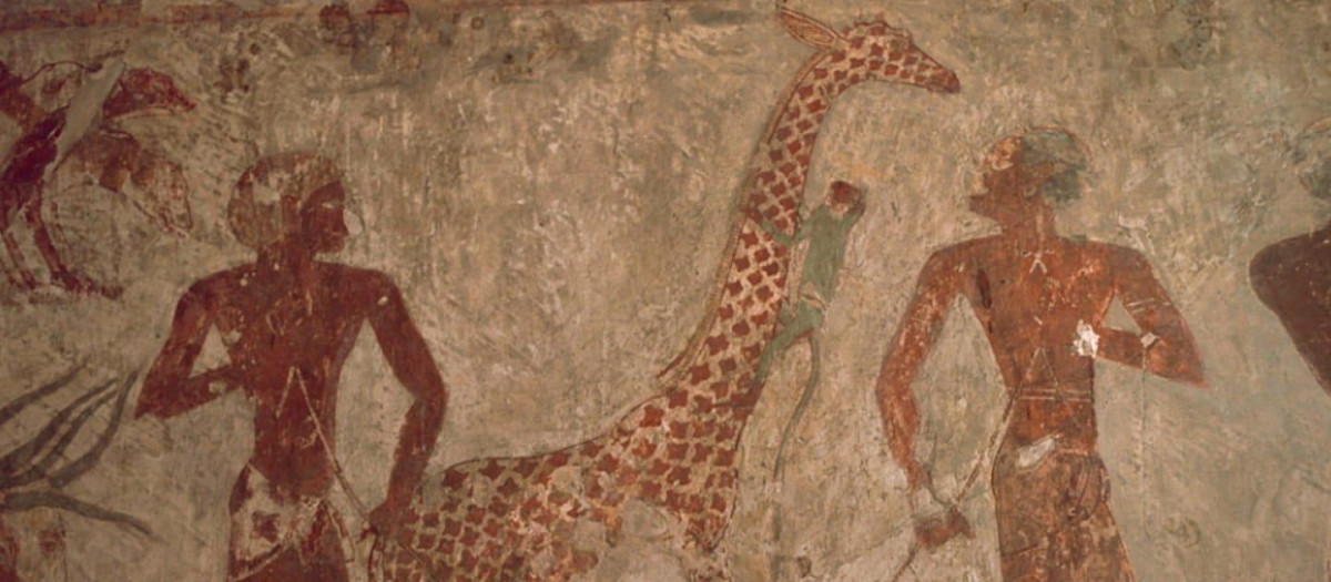 Detalle de pintura mural en la tumba de Rekhmire, Valle de los Nobles.