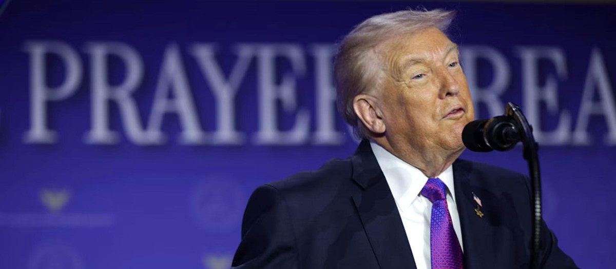 Donald Trump, durante el Desayuno de Oración de este viernes