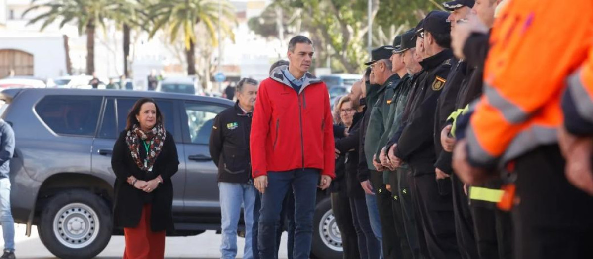 Pedro Sánchez a su llegada a San Roque