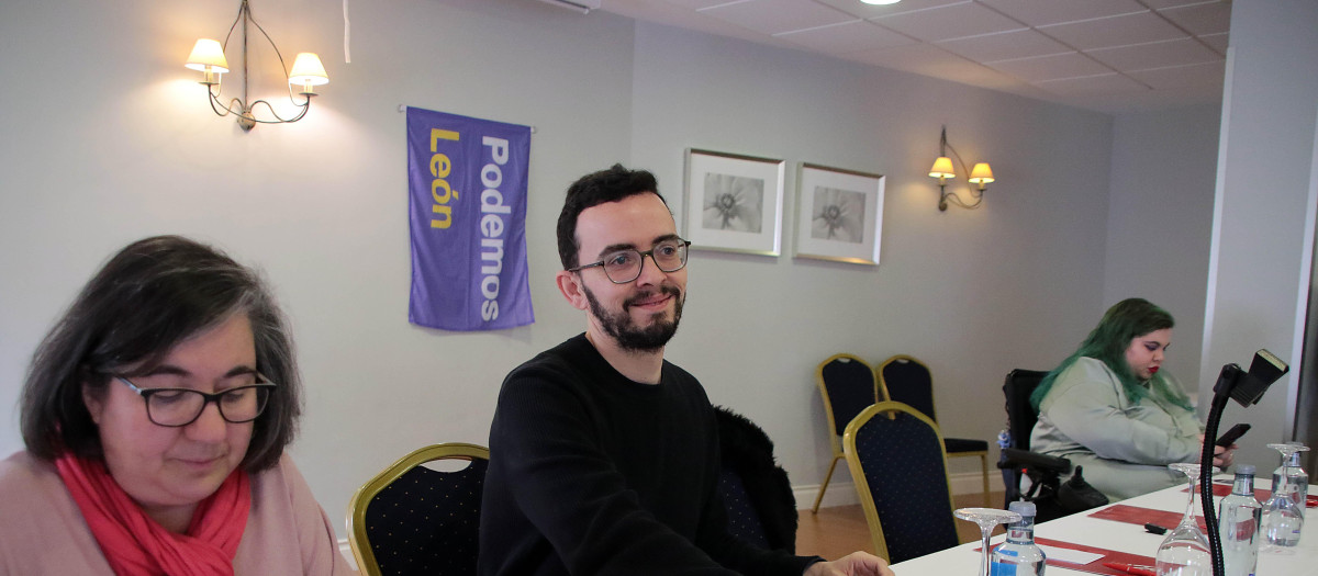 El coordinador autonómico de Podemos y candidato de Podemos-Alianza Verde a la Presidencia de la Junta de Castilla y León, Miguel Ángel Llamas