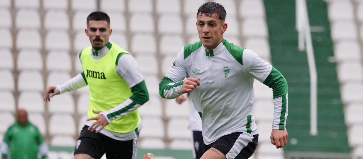 Alcedo, durante el entrenamiento del sábado