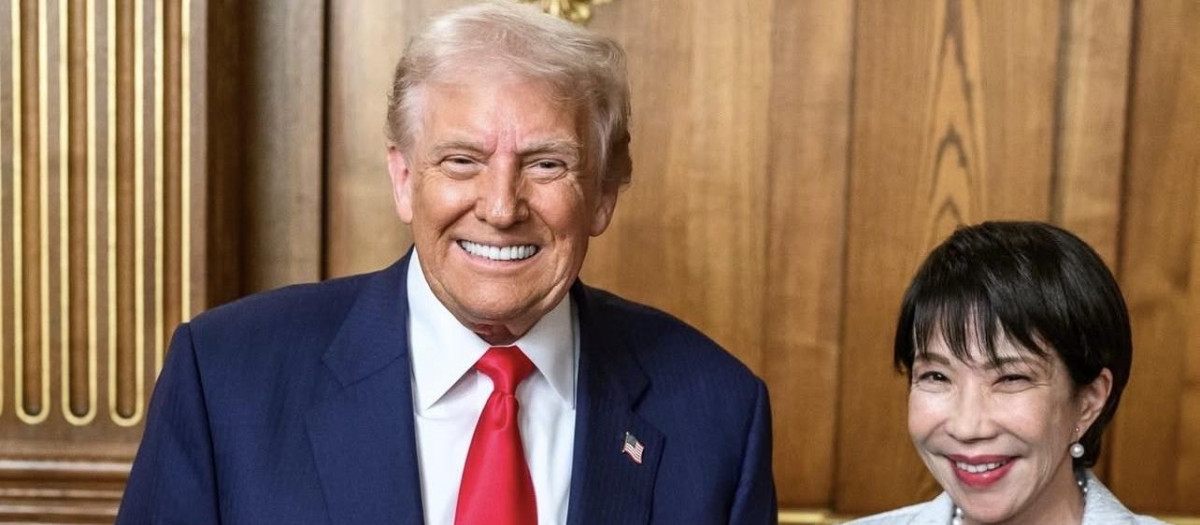 Donald Trump, presidente de EE.UU. y la primer ministra de Japón Sanae Takaichi