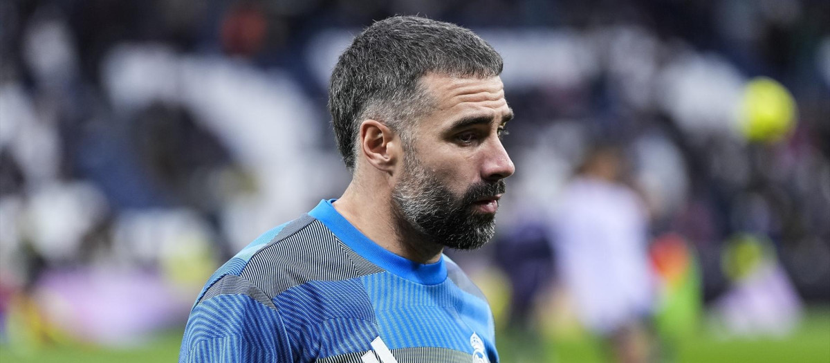 Dani Carvajal, en un partido del Real Madrid en el Bernabéu esta temporada