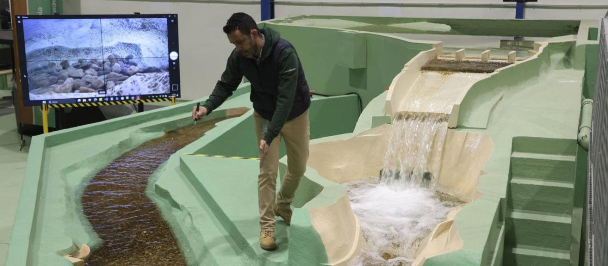 El laboratorio de hidráulica que Iberdrola tiene junto a la presa de Ricobayo (Zamora)