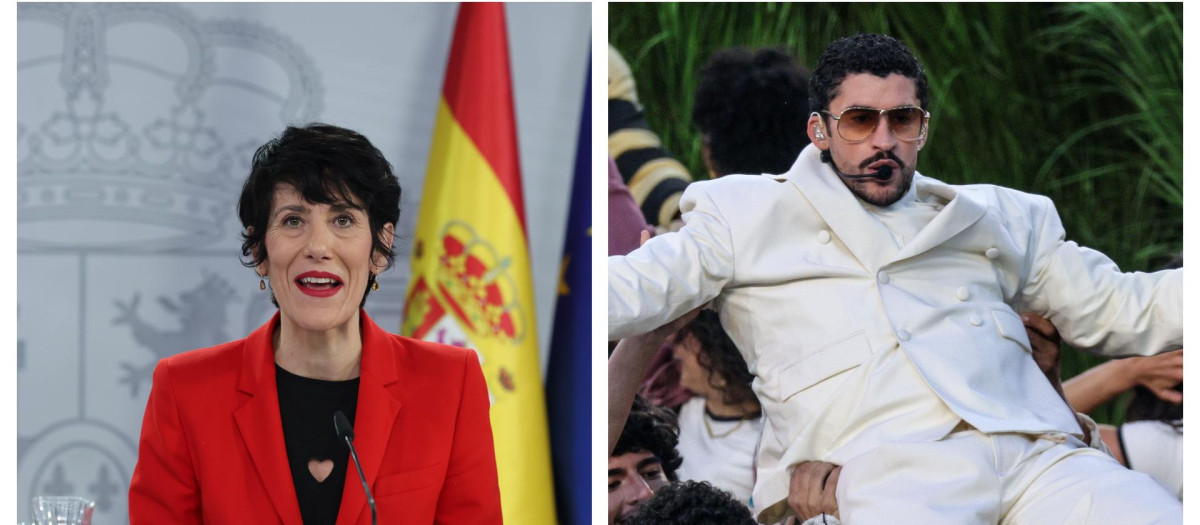La portavoz del Gobierno Elma Saiz y Bad Bunny