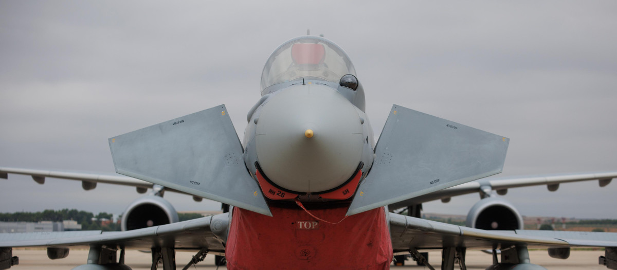 Un Eurofighter Typhoon en la base aérea de Torrejón de Ardoz (Foto de Archivo)
