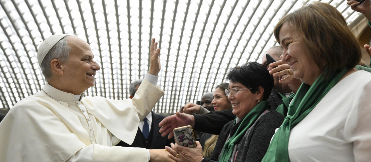CIUDD DEL VATICANO, 11/02/2026.- El papa  León XIV durante la Audiencia General, este miércoles en Ciudad del Vatino. EFE/ Dicasterio para la Comunicación del Vaticano/Simone Risoluti/SOLO USO EDITORIAL/SOLO DISPONIBLE PARA ILUSTRAR LA NOTICIA QUE ACOMPAÑA (CRÉDITO OBLIGATORIO)